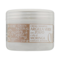 Крем-шампунь з зеленою глиною, цинком і олією морінгі Alan Jey Green Natural Cream-Shampoo 250 мл