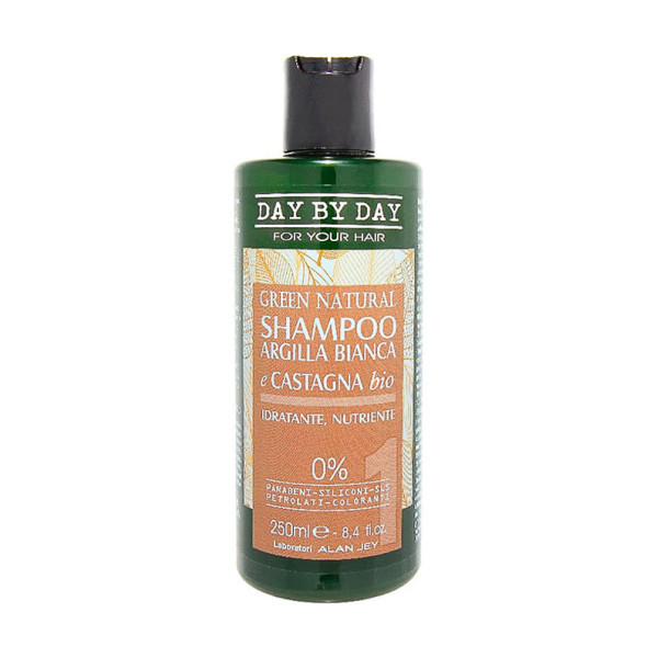 Шампунь для волосся з білою глиною і екстрактом каштана Alan Jey Green Natural Shampoo Argilla Bianca & Castagna Bio 250 мл