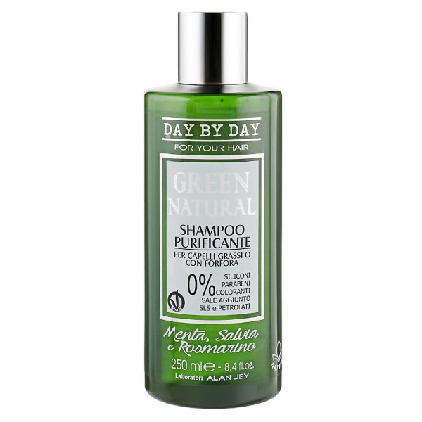 Шампунь очищающий для жирного волосся і волосся з жирною лупою Alan Jey Green Natural Shampoo Purificante 250 мл