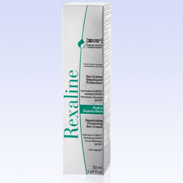 Захисний крем-гель детокс для обличчя Rexaline Hydra 3D Hydra-Depollu Skin Gel-Cream 50 мл