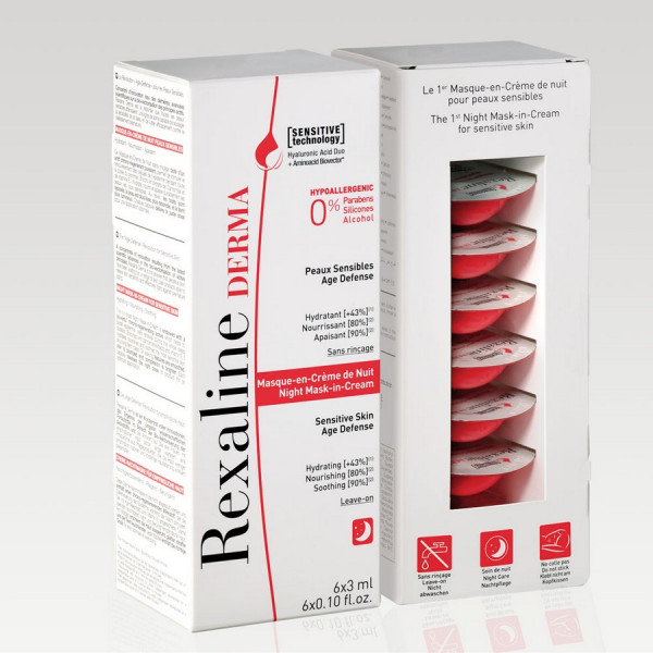 Заспокійлива нічна крем-маска для обличчя Rexaline Derma Night Mask-in-Cream 6х3 мл