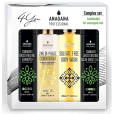 КОМПЛЕКСНИЙ НАБІР 4YOU "Зволожуючий з олією канабісу" / 4YOU set CANNABIS MOISTURIZING 4х250мл - ANAGANA