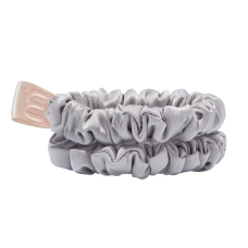 Набір із 2 тонких міні-резинок для волосся MON MOU® SILK SLIM SCRUNCHIE (перлинно-сірий) 2 шт