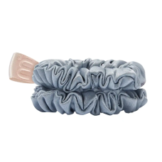 Набір із 2 тонких міні-резинок для волосся MON MOU® SILK SLIM SCRUNCHIE (сіро-блакитний) 2 шт
