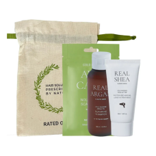 Набір мініатюр з шампунем Real Argan Rated Green (шампунь Real Argan, маска саше Avocado, міні термокрем Real Shea)